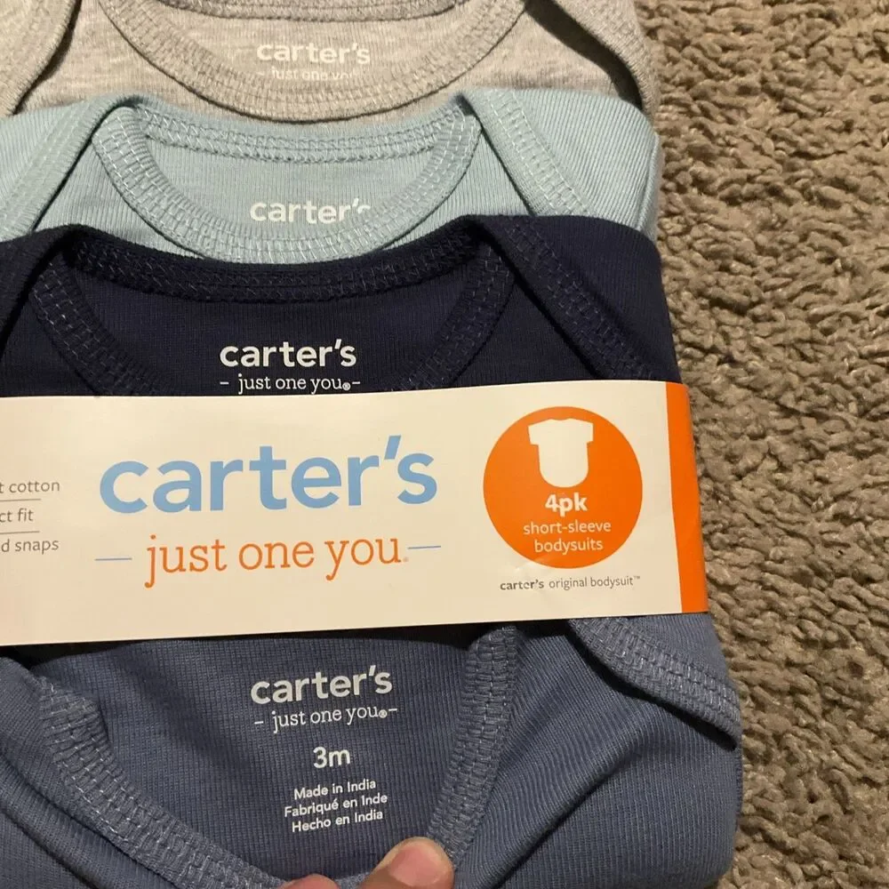 Carter's Just One You Baby  4pk Shorts Solid Bodysuit - Size 3M